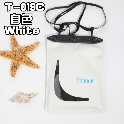 Tteoobl multifunktionelle diverse vandtæt taske stort volumen undervands tør posetaske udendørs dykning strand svømning snorkling: Hvid