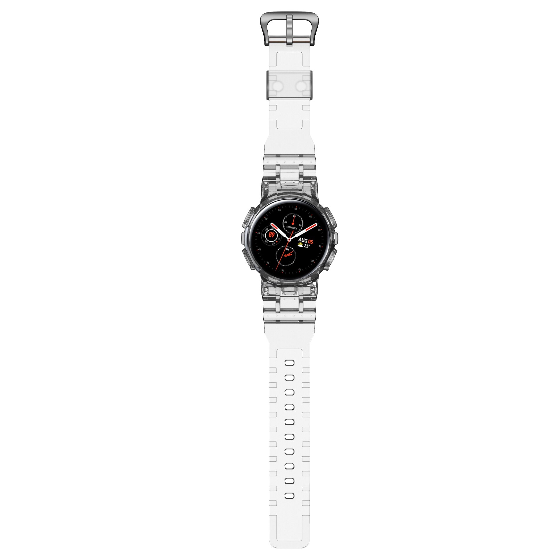 Anbest Duidelijk Horloge Band Met Beschermende Case Vervanging Voor Samsung Galaxy Actieve 2 44Mm Soft Tpu Voor Galaxy actieve 2: Transparent