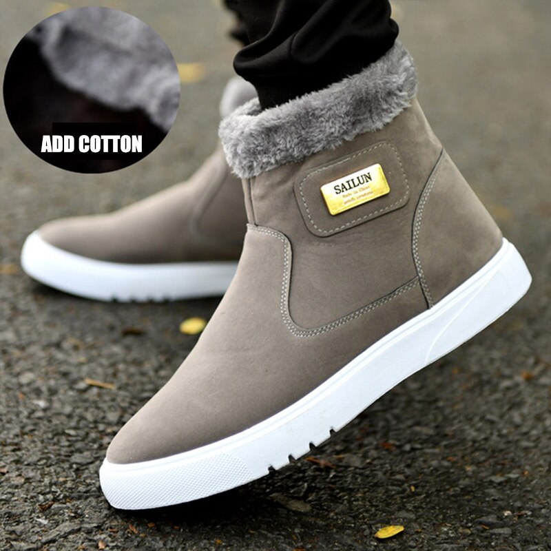 Dikke Warme Mannen Laarzen Schoenen Mannen Winter Snowboots High-Top Mannen Casual Schoenen Met Bont Plus fluwelen Enkellaars Mannelijke