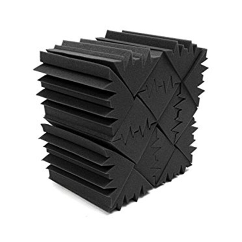 ! 8 Pack van 4.6 in X 4.6 in X 9.5 in Zwart Geluidsisolatie Isolatie Bass Trap Akoestische Muur Schuim padding Studio Foa