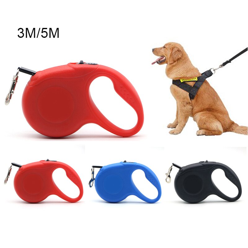 3M/5M Retractable Dog Leash Durable Automatic Flexible Dog Cat Nylon Traction Rope Lead Extending Pet Walking Leash Pet Supplies