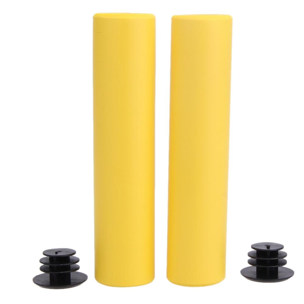 Anti-Skid Rubber Bicycle Grips Cover Silicone Handlebar Soft Ultralight Grips Anti-Skid Shock-Absorbing Bicycle Bike Part: yellow