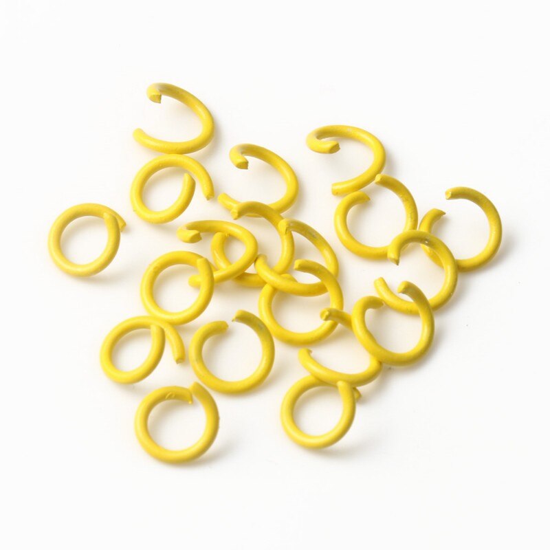 50 sztuk/partia 8mm metalowy otwarty pierścień Jump Multicolor podział pętli pierścienie bransoletka materiały do tworzenia biżuterii Handmade akcesoria DIY: Yellow Jump Ring