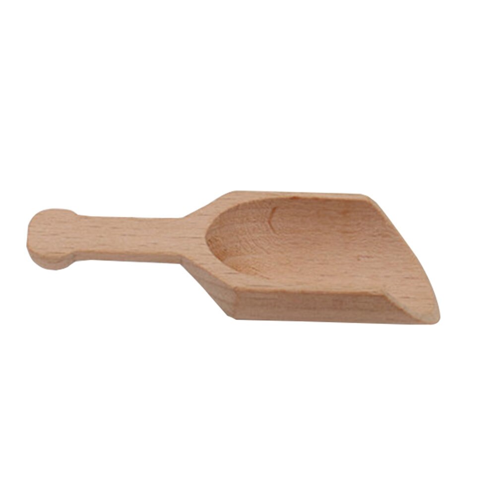 Treskje kjøkken krydderskje tresukker te kaffeskje små korte smakseskjeer treutstyr kokeverktøy: 2.5 x 8.7cm