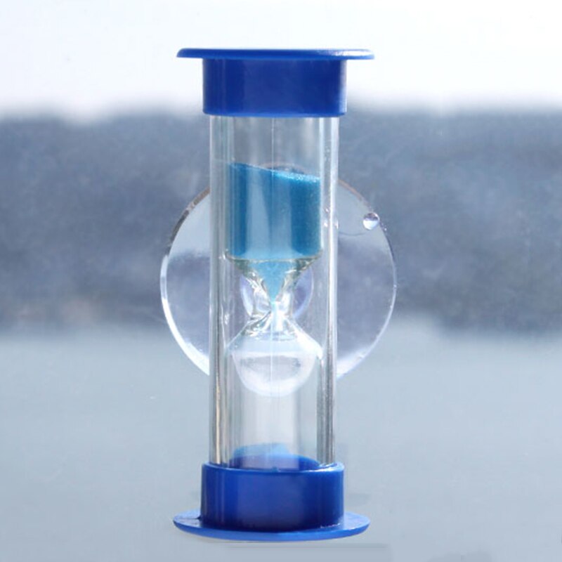 1pc 3 Minutes Hourglass Shower Timer Blue Sand Clock With Plastic Suction Cup Children Supplies Home Decoration