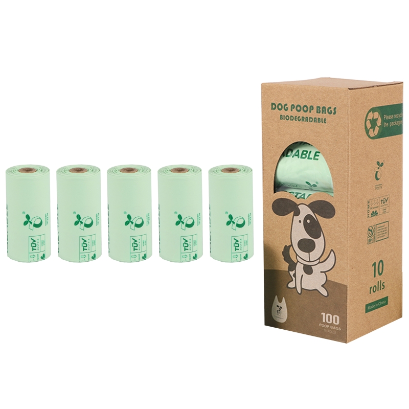 PLA Poop Bags with Easy-Tie Handles Litter Dog Puppy Biodegradable Earth-Friendly Leak-Proof Poop Bags