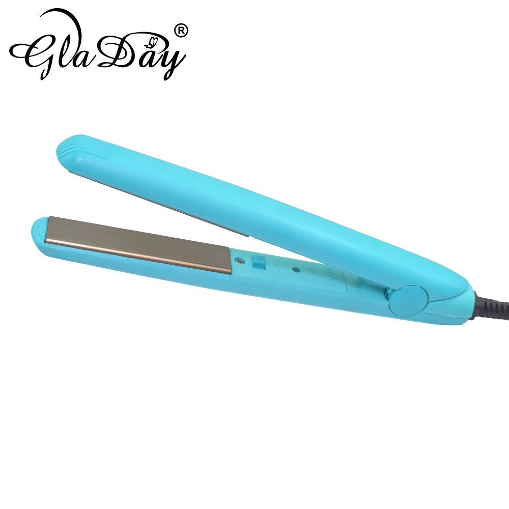 Mini plancha de titanio para alisar el cabello, herramienta de peinado, rizador, corrugado