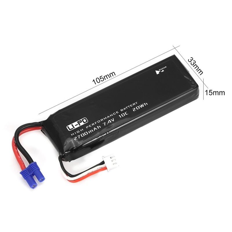 Li-Po Battery 7.4V 2700Mah 10C 20Wh Spare Part Accessory For Hubsan ...