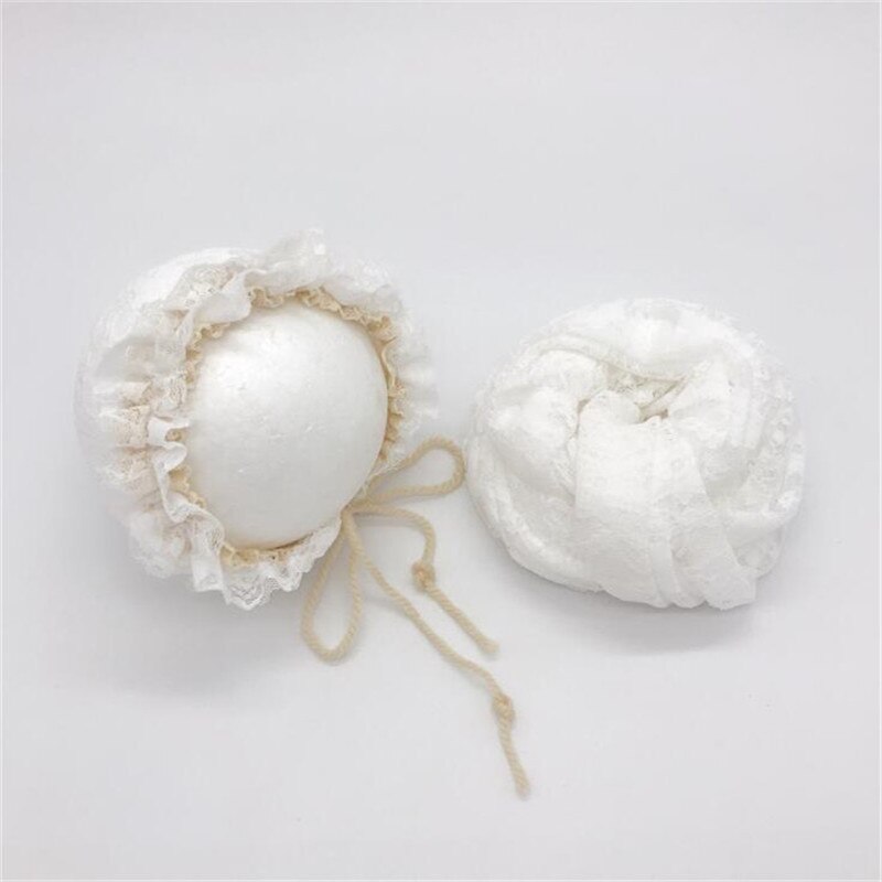 Chapeau en dentelle extensible pour -né | Couverture enveloppantes, accessoires pour photos de bébés, vêtements pour photos de bébés: white