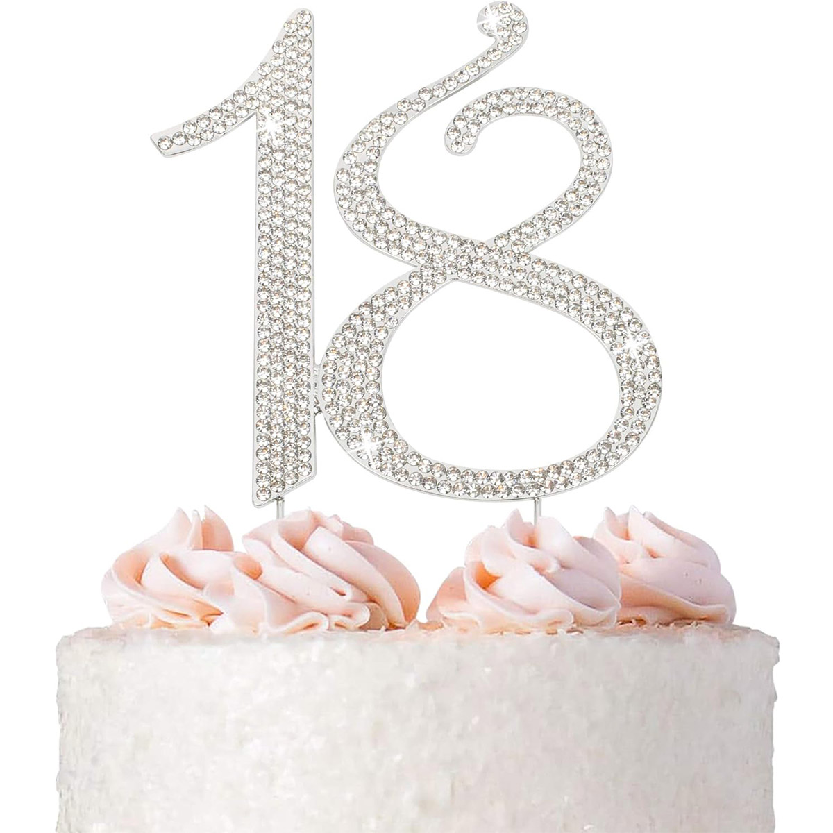 60 Sparkly Rhinestone Decoration Cake Topper - Premium Silver Metal - 60th Birthday or Anniversary Party Makes a Great Centerpie: MINT GREEN
