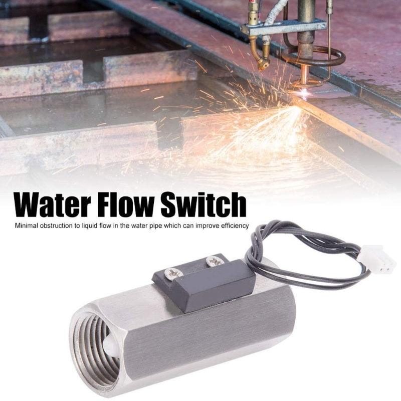 Water Flow Switch w/ Good Sealing &amp; G1/2in Double Female Thread Stainless Steel Switch High Accuracy Water Flow Sensor