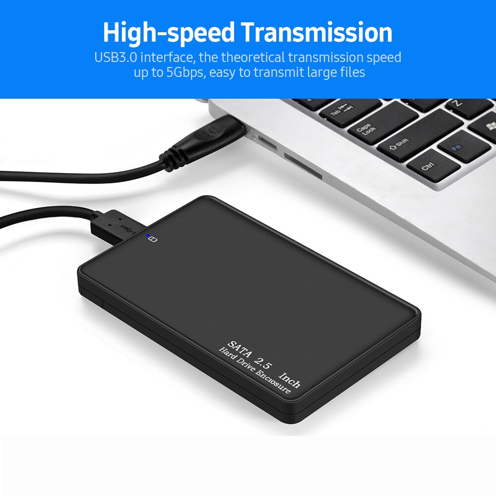 Boîtier pour disque dur externe SATA HDD/SSD 2.5 pouces, USB 3.0, Portable, sans outil, haute vitesse