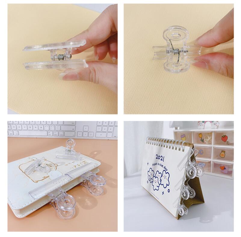Aikeen Simple Transparent File Binder Clip Small Acrylic Clear Binder Mini Paper Clips Large 65cm 38cm School Office Stationery