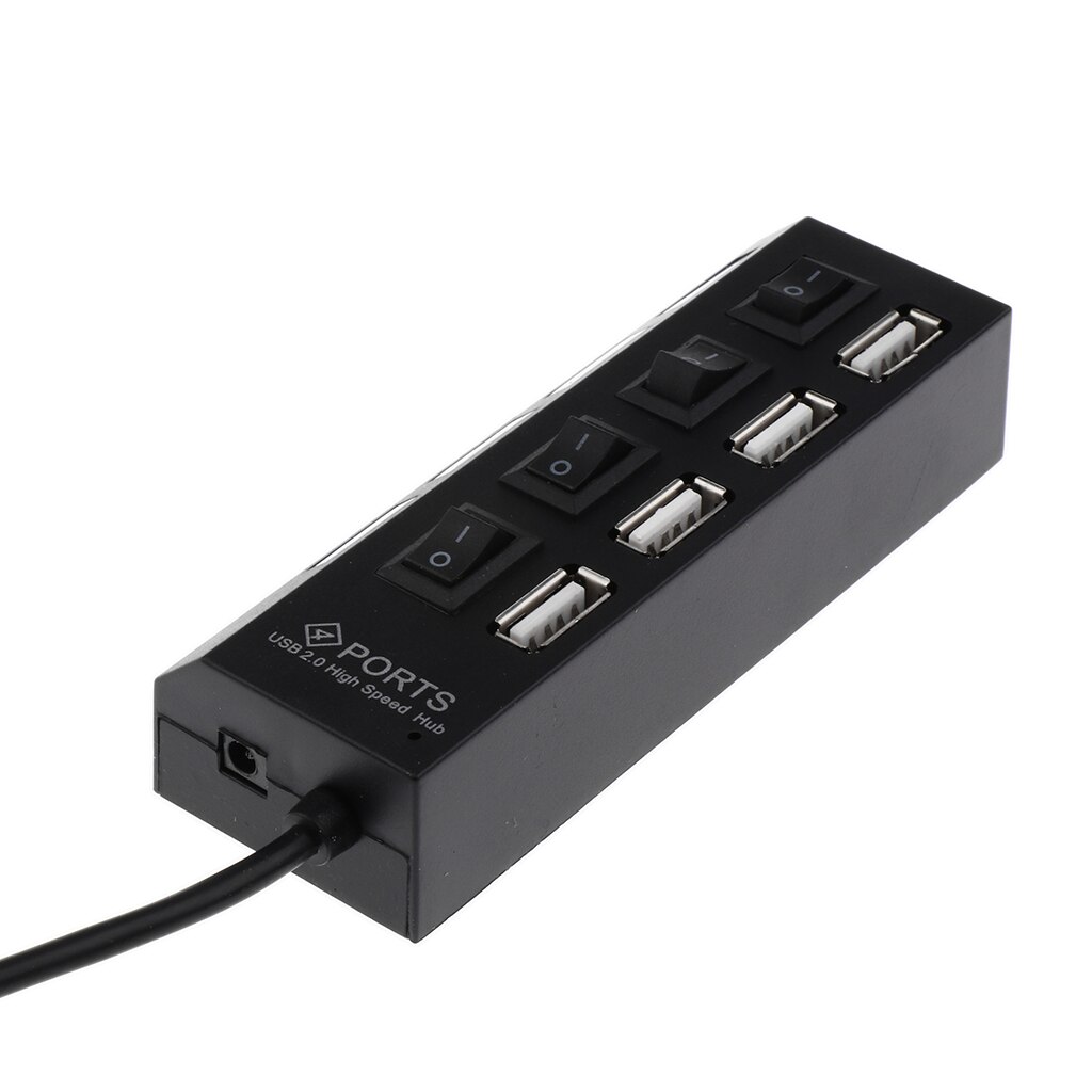 4- -poorts usb 2.0- hub voor mac pc usb-flashstations met aan/uit-schakelaars