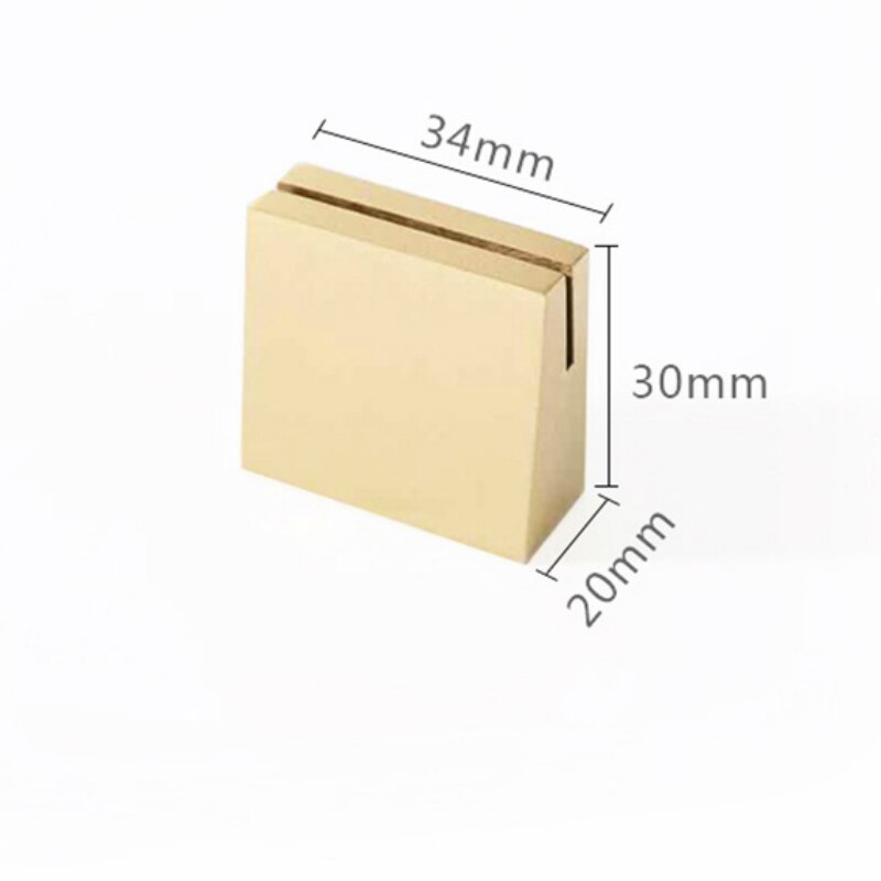 Brass Retro Card Display Stand Picture Photo Clip Business Name Card Base Desk Sign Holder Metal Label Holder Home Decoration: B-Square