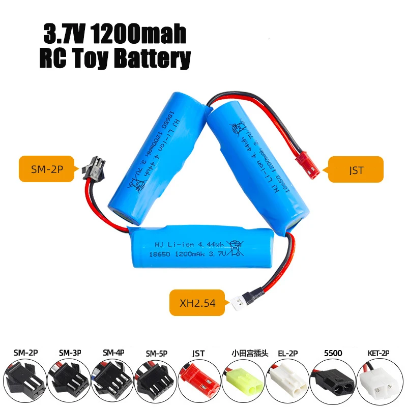 18650 paquetes de baterías Lipo 3,7 V 1200mah para coche de juguete Rc helicóptero aviones Baot tanque camión motocicletas batería de litio recargable