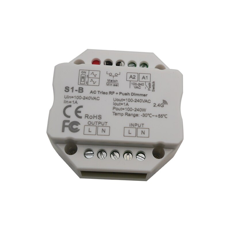 S1-B/SS-B AC Triac RF Smart Switch Output 100-240VAC 1A 240W 1.5A 360W RF smart switch with relay output led controller