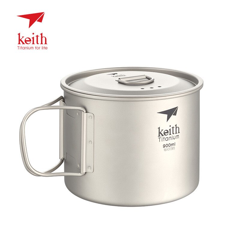 Keith armored titanium cup  ti3209 pure titanium cup 900 ml titanium cup individual bubble noodle cup suppe pot krus: Default Title