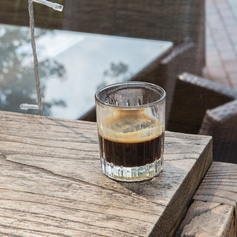 Espressoglaskopp värmebeständig kaffemugg glasmugg med tjock botten för barista latte retro whiskyglas hem dryck