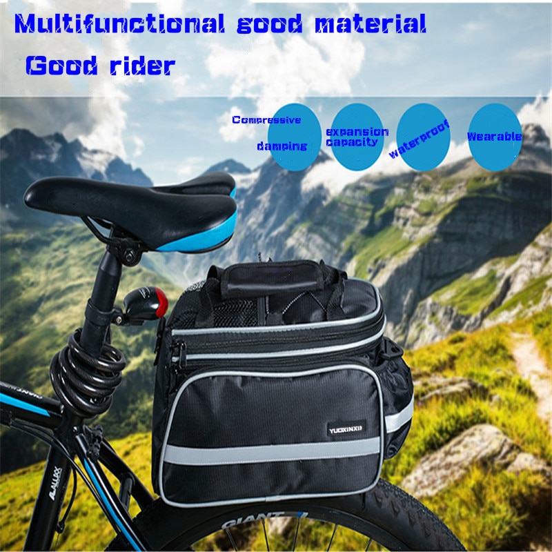 Waterproof bicycle backpack rear rack bicycle trunk bag trunk rear seat double-sided cycling bicycle bag