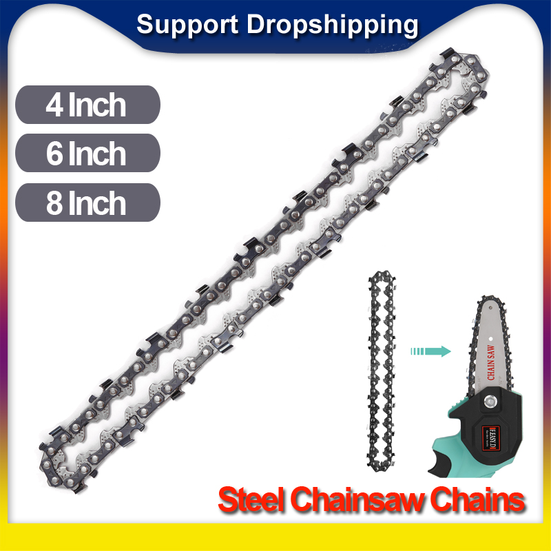 Mini Steel Chainsaw Chains Electric Saw Accessory Replacement Electric Chain saw Chains Power Tool Accessories 4Inch/6Inch/8Inch