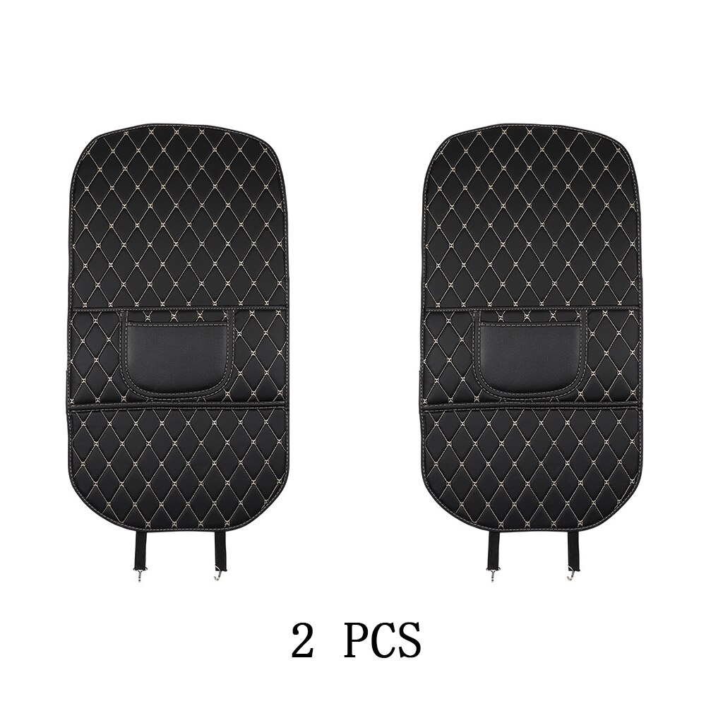 Anti-Kind-Kick Pad Voor Auto Pu Leather Seat Back Protector Cover Waterdichte Universele Accessoires Interieurs Anti Modder vuil Pads: 2PCS Long