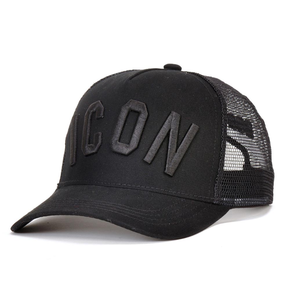 DSQ2-Sombrero de béisbol con letras bordadas para Hombre y mujer, gorra de béisbol con letras bordadas en color rosa, Hip Hop, unisex: Black