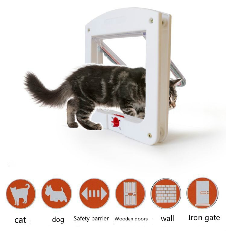 Puerta de entrada y salida para mascotas, agujero de cristal para perros y perros,