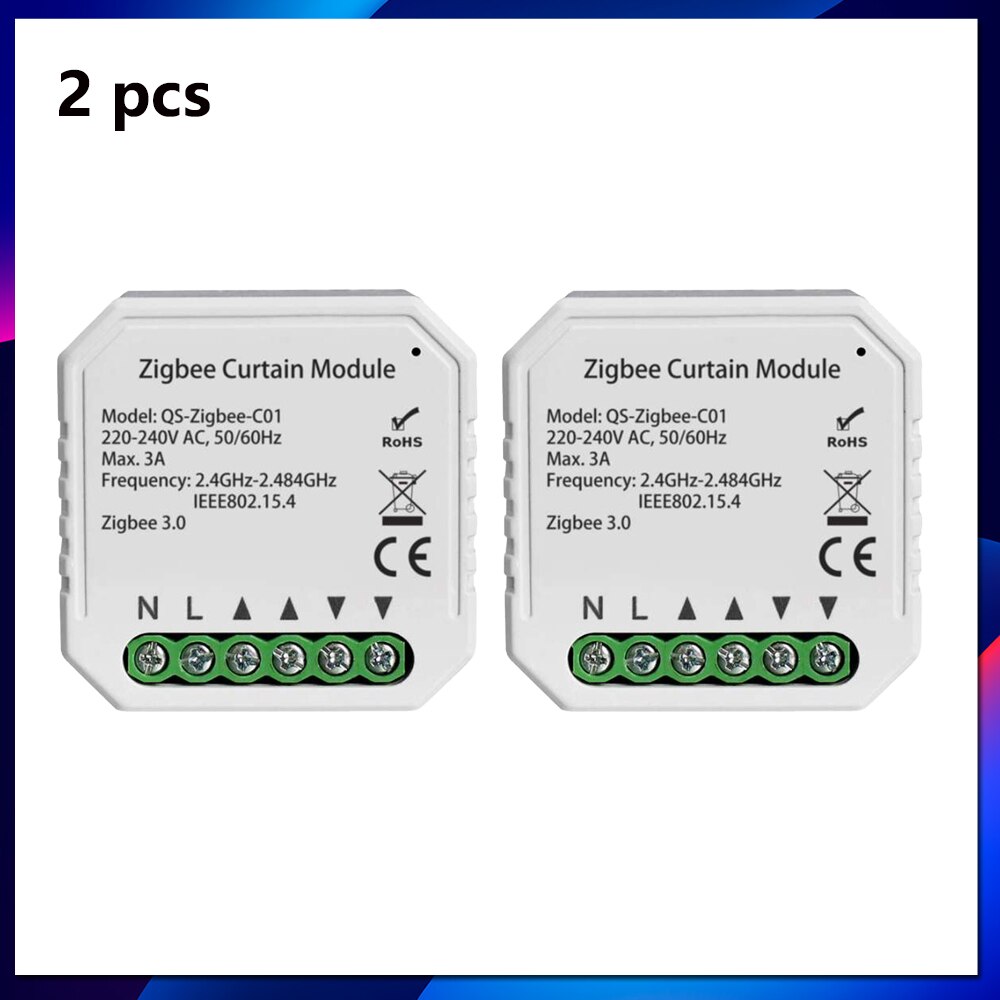 Tuya ZigBee Intelligent Curtain Module Smart Home DIY Tool Household Multifunction Tool Compatiblemart with Alexa Google Home: 2PCS
