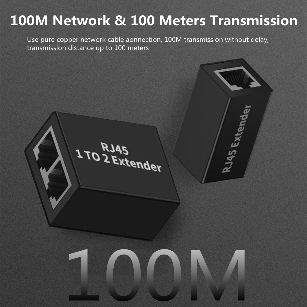 RJ45 Network Connector Splitter Adapter Extender Plug Network Cable Female Distributor for Ethernet Cable CAT5E CAT6 CAT8