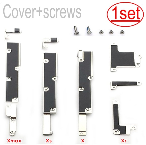 1einstellen 2Stck Für iPhone X XS MAX XR kleine teile metall eisen halterung Schild Platte batterie Dock ladegerät vordere kamera wifi biegen schrauben
