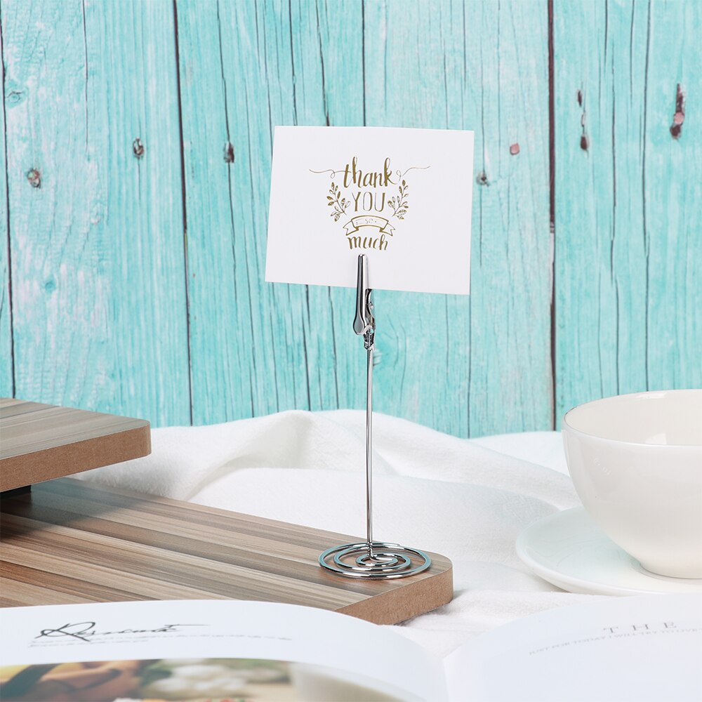 Romantic Rose Gold Metal Photo Clips Place Card Holder Table Number Stand Wedding Party Decoration Desk Accessories