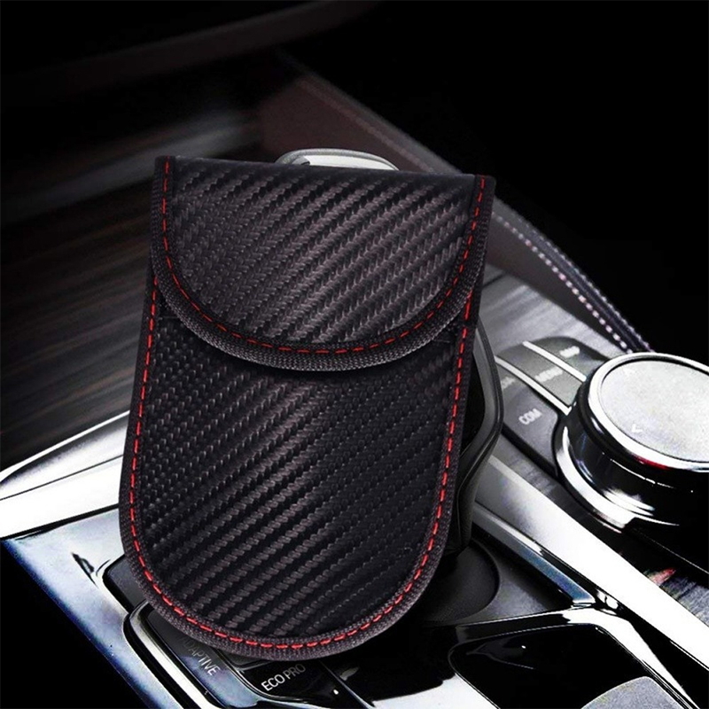 Funda bloqueadora de señal de llave de coche, jaula Faraday, bolsa Fob, bolsa de bloqueo Rfid sin llave, accesorios para coche