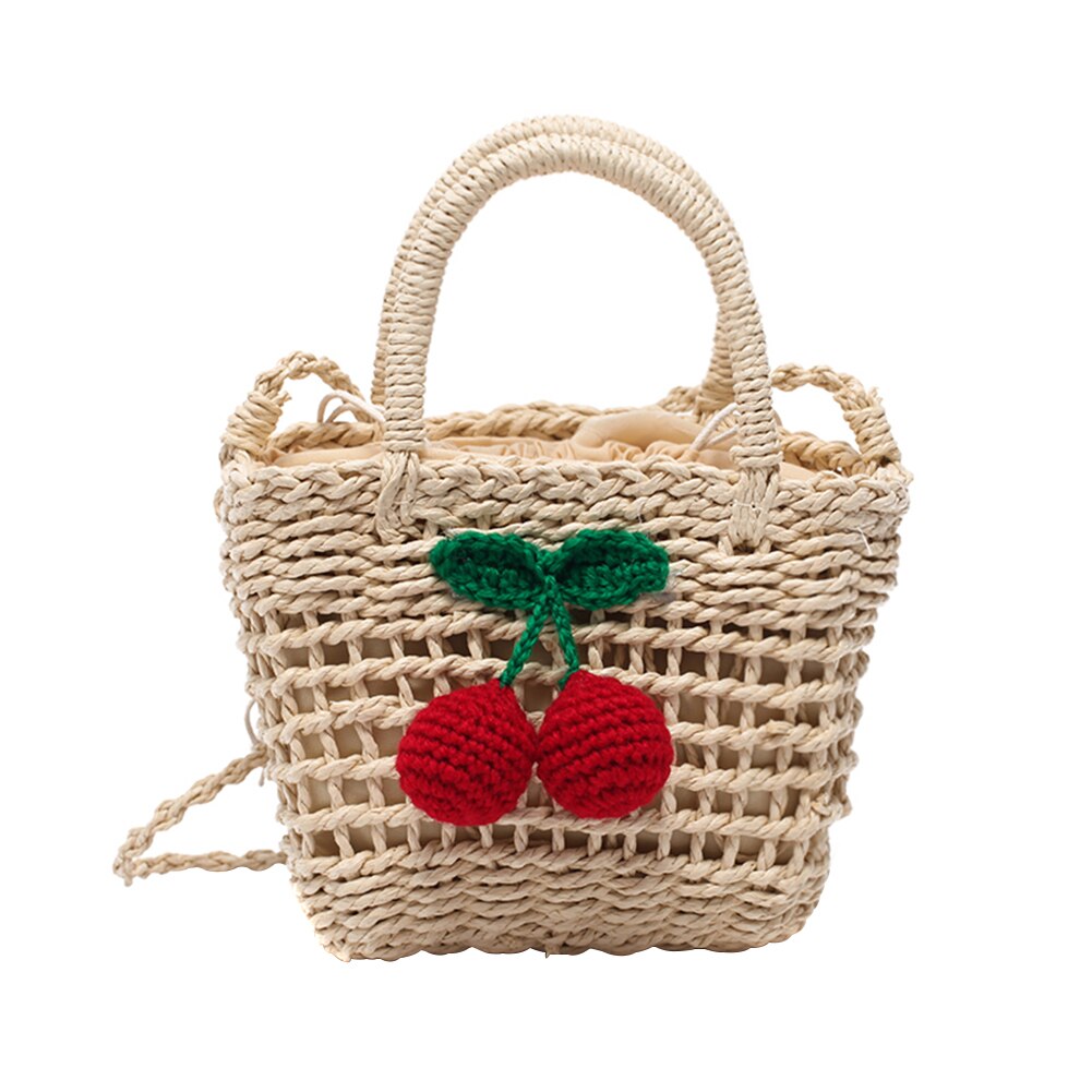 Hecho a mano de ratán de las mujeres de bolso de hombro tipo bandolera de paja tejida verano mensajero playa bolso de viaje bolsas: B