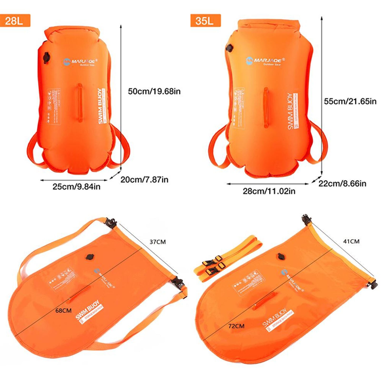 Double Airbag Swimming Float Detachable Shoulder Waterproof Backpack Outdoor Swimming Can Be Stored Swimming Bag