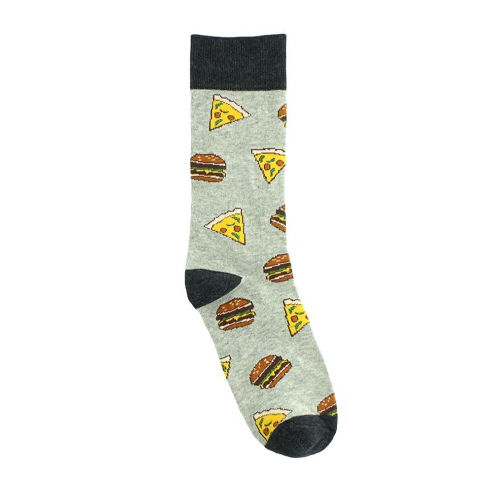 Drôle volcanique Chili Pizza Hamburger frites à motifs hommes heureux coton chaussettes affaires hip hop sport harajuku équipage: 3