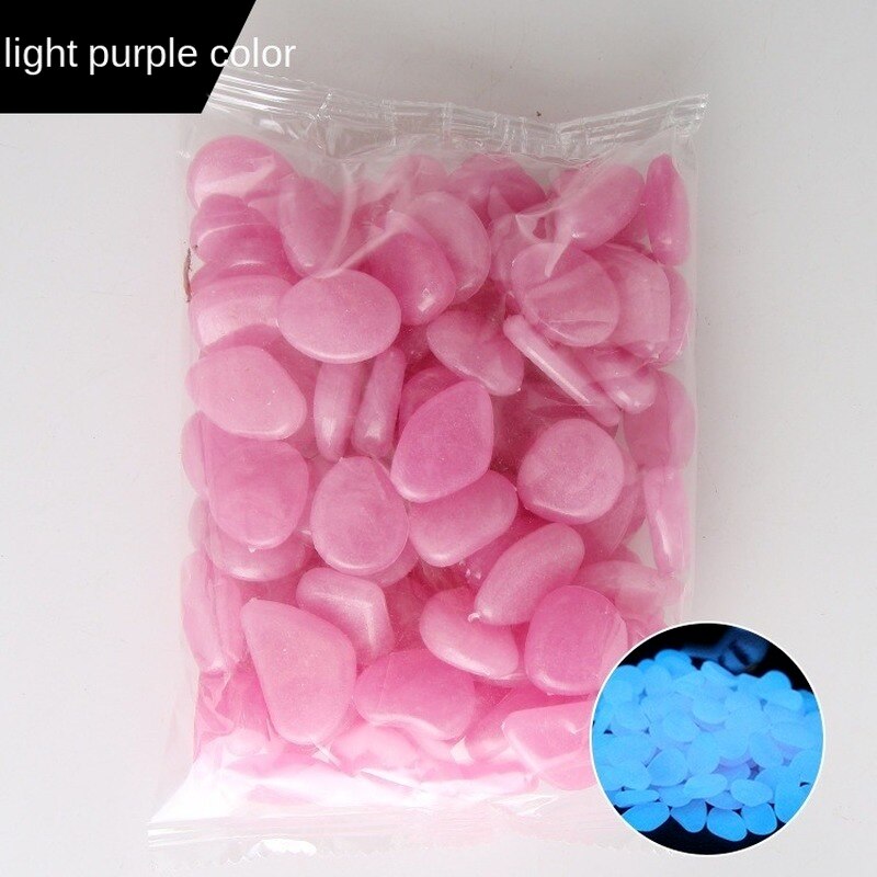 FANLUS 10/pcs Glow in the Dark Pebbles Glow Stones Rocks for Walkways Garden Path Patio Lawn Garden Yard Decor Luminous Stones: Light purple
