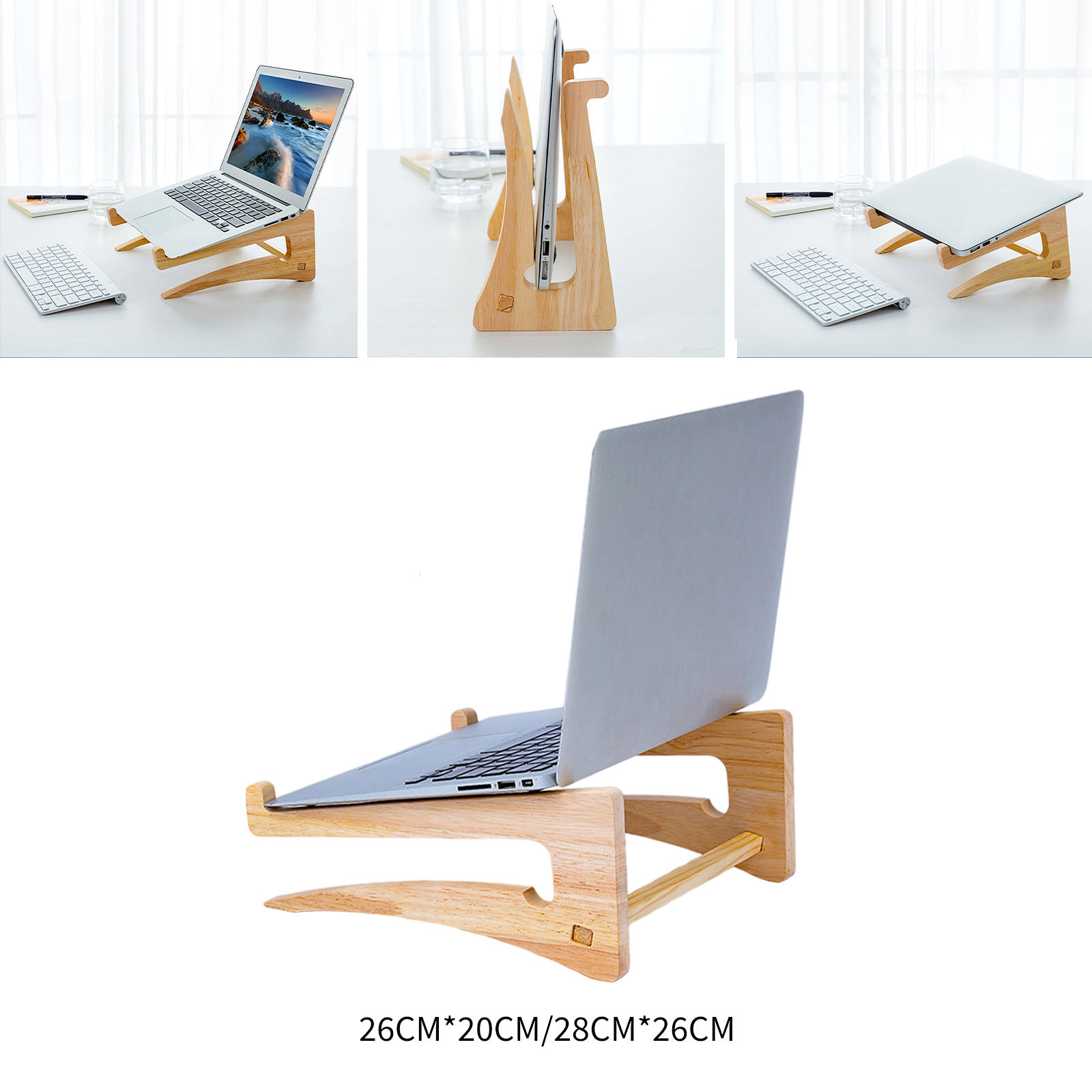 Laptop Stand Elevate Office Supplies Solid Wood Non-Slip Heat Dissipation Cooling Holder for All Laptops Desktop Office Worker