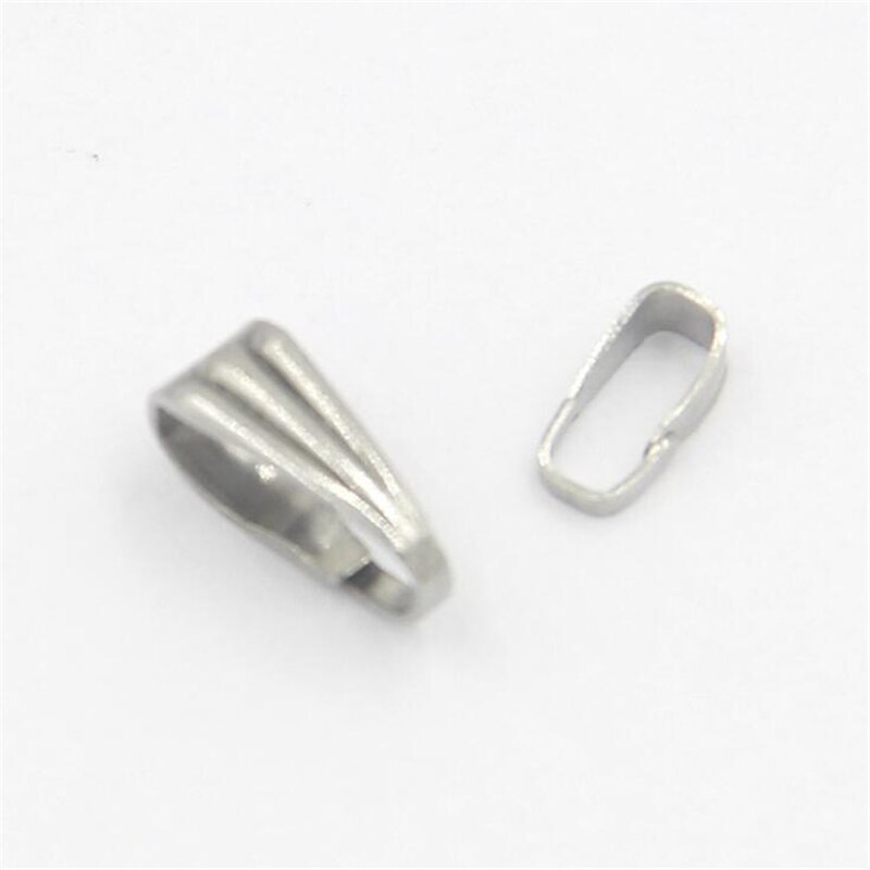 50pcs 304 Stainless Steel Snap Bail Hook Pinch Clip Pendant Connectors for Necklace Jewelry DIY Craft Making