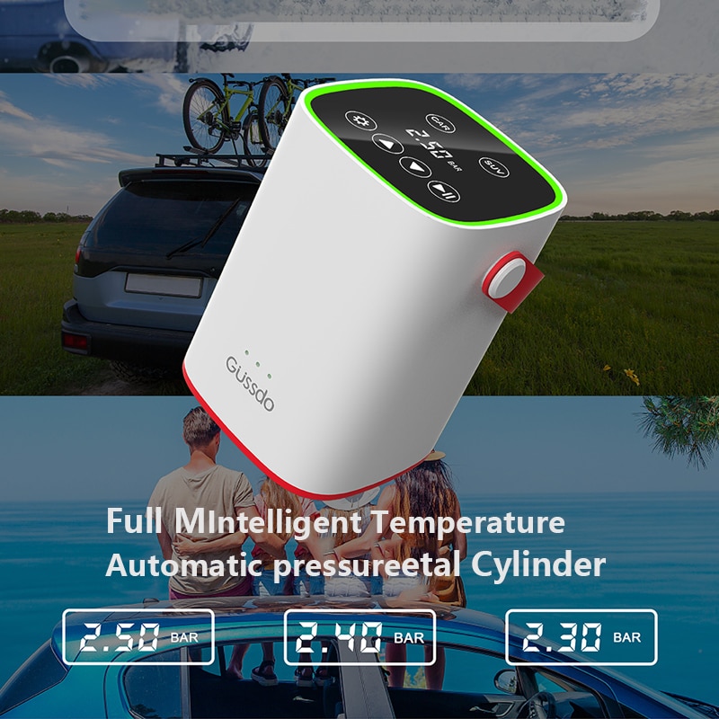 Gussdo Portable Car Air Pump 12V Electric Air Compressor Digital Tire Pressure Monitor Inflatable Treasure for Cycle Ball Boat
