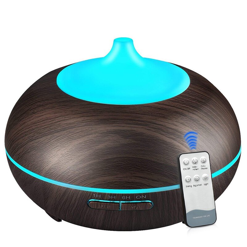 Kbaybo Etherische Olie Aroma Diffuser Ultrasone Luchtbevochtiger Koele Mist Maker Aromatherapie Airconditioning Fogger Voor Thuis 300Ml: dark wood / AU