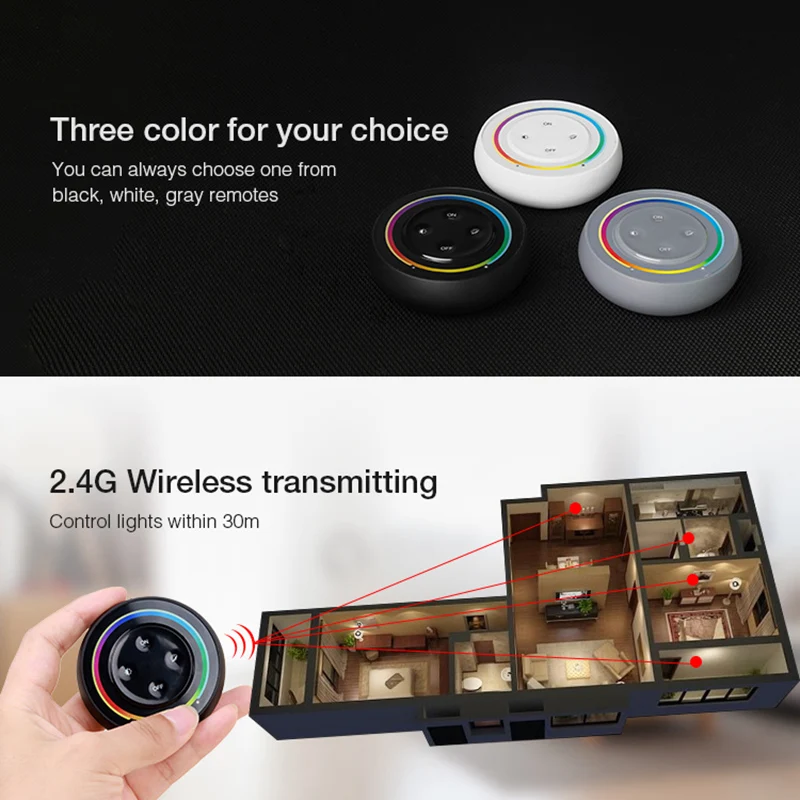 *Miboxer 2.4G Sonnenaufgang Fernbedienung Regenbogen Dimmer 2 oder 3 in 1 LED-Streifen-Glühbirnen-Regler