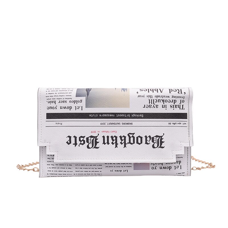 Newspapers modeling day clutch bag letter envelope bag casual shoulder bag purse evening bags with clothing wallet messenger bag: Default Title
