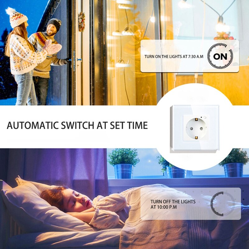 Wifi Wall Socket EU Plug Standard Smart Socket WIFI Socket Colors 86X86mm Smart Wifi Switch Monitoring