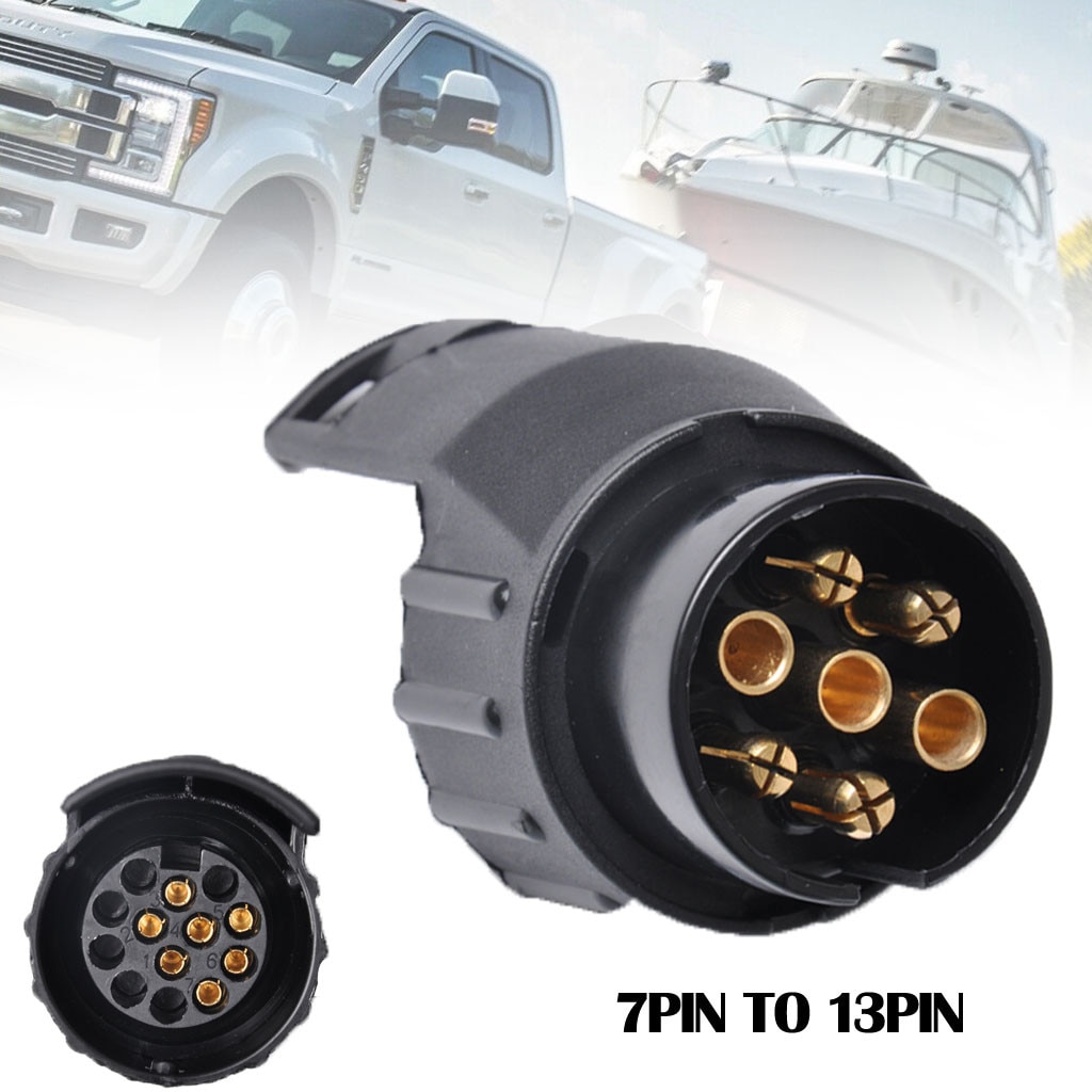 Car 13 To 7 Pin Trailer Adapter Connector Trailer Wiring Connector Socket 12V Car Caravan Accessories #BL4