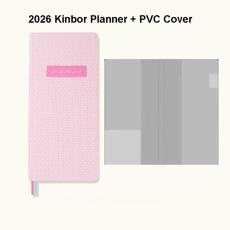 Kinbor Planner Notebook Yearly/Monthly/Weekly Organizer Handbook Goal Tracking Annual Goals Doodling Small Notepad: Beige