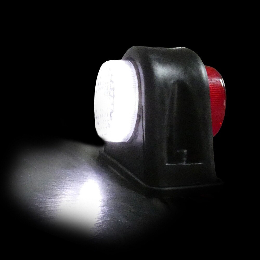 2pc 6 led zijmarkeringslicht met led-verlichting, wit rood, 12 volt, vrachtwagen, geschikt voor alle voertuigen met 12v- systeem
