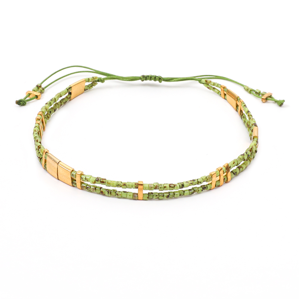 Pulseras de cuentas de Tila de cristal de la amistad para mujer, pulsera Miyuki de esmalte ajustable a distancia bohemia, brazalete con dijes, joyería