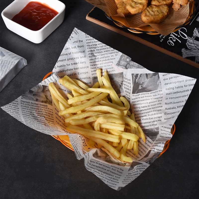 Avispapir, vokspapir, oljepapir, matinnpakningspapir, papir til brød, burgerfries, slippbelegg, oljepapir, vokspapir, bakepapir, sandwichpapir