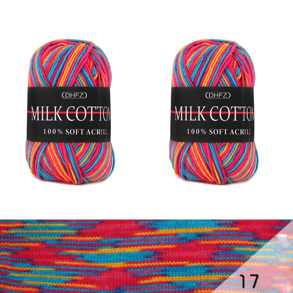 Lot de fils mixtes colorés DK | Coton doux, Lot de 23 couleurs, tricot Crochet, bricolage, fil de coton doux, accessoires de couture pour bébé, 50g: 17